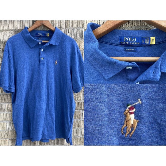 Ralph Lauren Other - Mens Large POLO Ralph Lauren Classic Fit Short Sleeve Blue Full Color Pony Shirt